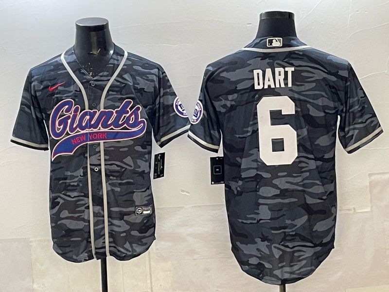 Men 2025 New York Giants #6 Dart Camo Joint Name Nike Limited NFL Jersey 001